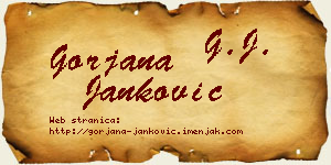 Gorjana Janković vizit kartica